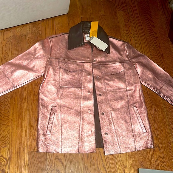H&M Jackets & Blazers - Genuine Leather Rose-gold Jacket